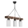 Lustre suspenso por corrente JASMIN 3xE27/40W/230V castanho/branco