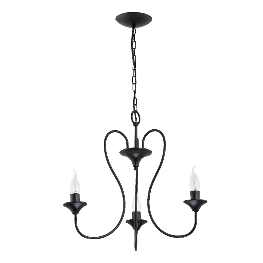 Lustre suspenso por corrente UNITY 3xE14/10W/230V preto