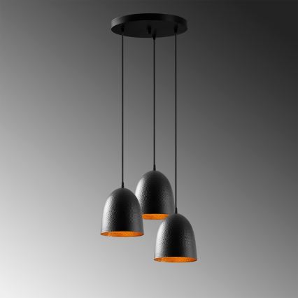 Lustre suspenso TATTOO 3xE27/40W/230V preta