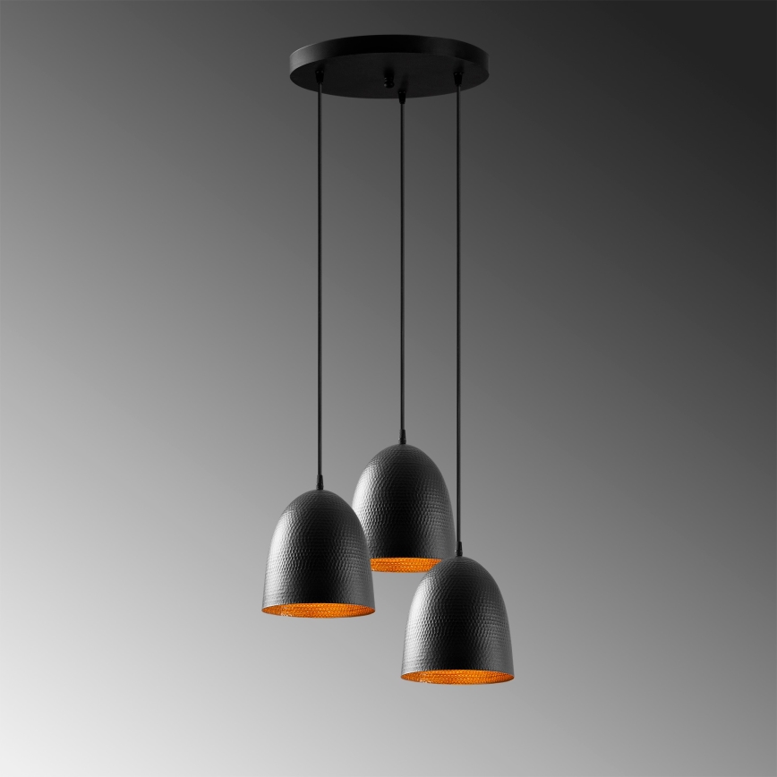 Lustre suspenso TATTOO 3xE27/40W/230V preta