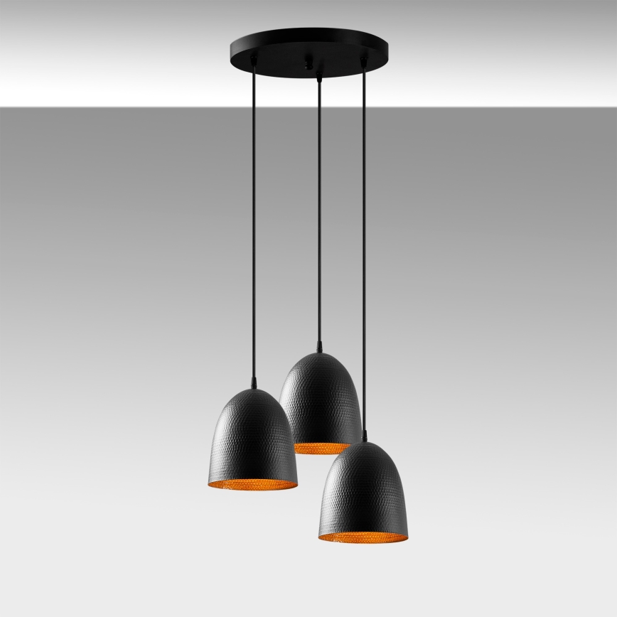 Lustre suspenso TATTOO 3xE27/40W/230V preta
