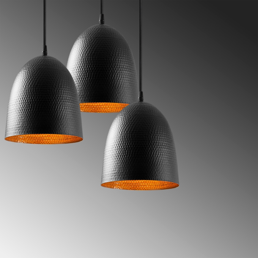 Lustre suspenso TATTOO 3xE27/40W/230V preta
