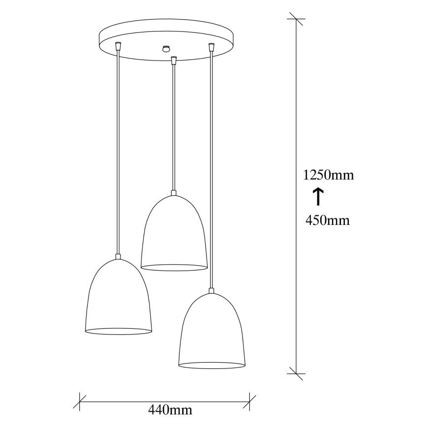 Lustre suspenso TATTOO 3xE27/40W/230V preta
