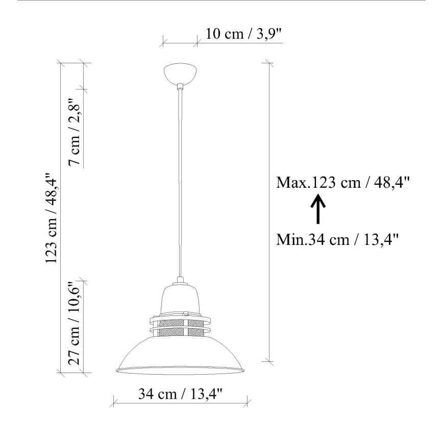 Lustre suspenso TIBET 1xE27/40W/230V laranja