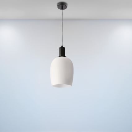 Lustre suspenso WOLKEN com cabo 1xE27/40W/230V branco/preto