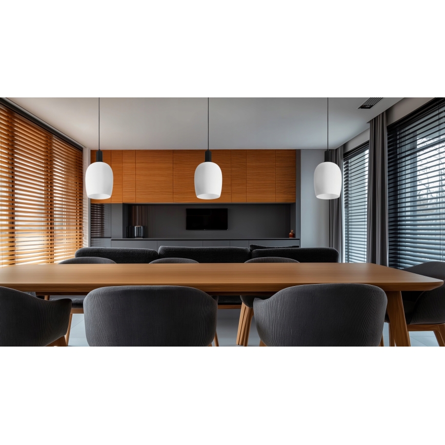 Lustre suspenso WOLKEN com cabo 1xE27/40W/230V branco/preto