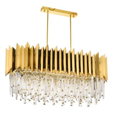 Lustres de corrente CRYSTALLINE 8xE27/40W/230V dourado