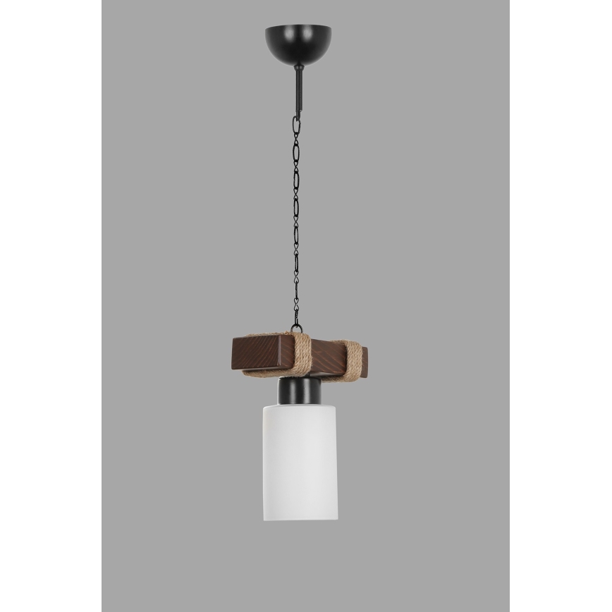 Lustres em corrente JASMIN 1xE27/40W/230V castanho/branco