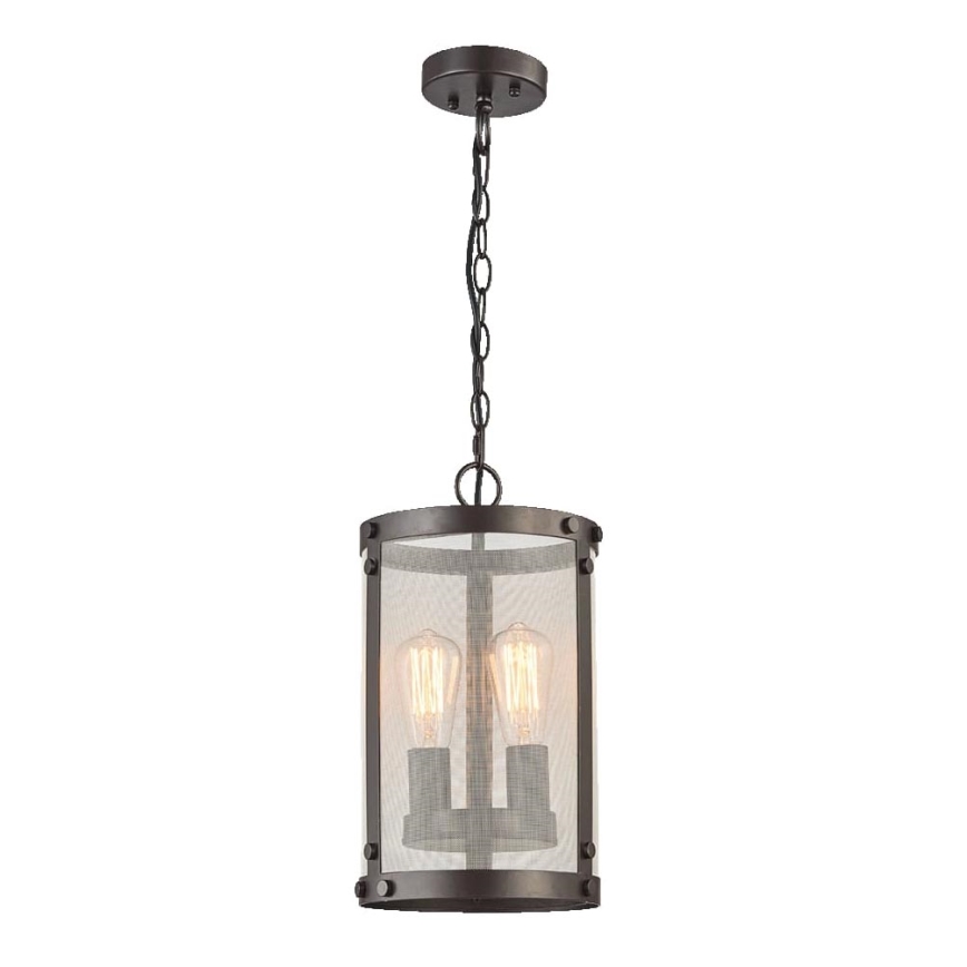 LUXERA 46072 - Candelabro numa corrente IOWA 2xE27/60W/230V