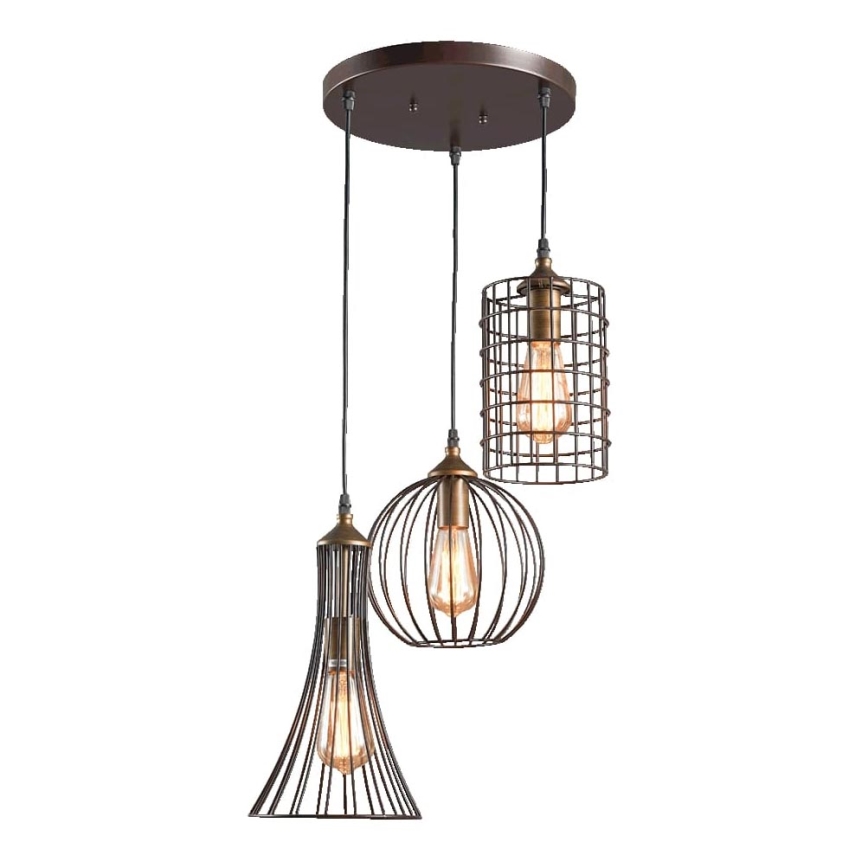 LUXERA 46073 - Candelabro num fio TRION 3xE27/60W/230V