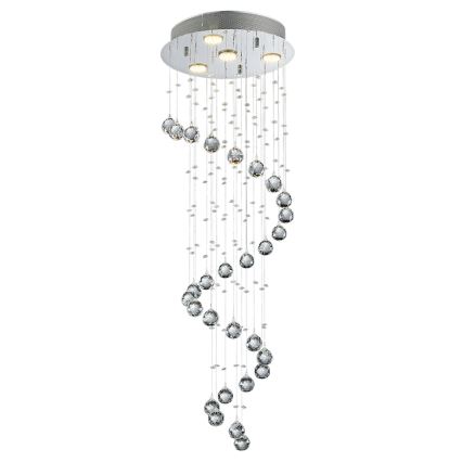 LUXERA 62410 - Candelabro de cristal integrado COIL 4xGU10/50W/230V