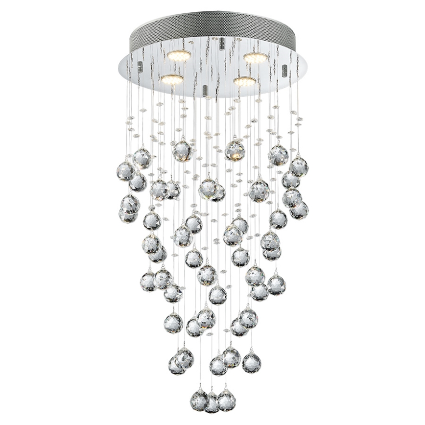 LUXERA 62411 - Candelabro de cristal integrado NORR 4xGU10/50W/230V