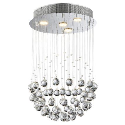 LUXERA 62413 - Candelabro de cristal integrado XAVER 4xGU10/50W/230V