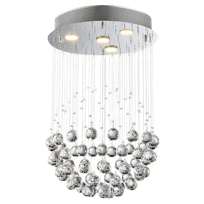 LUXERA 62413 - Candelabro de cristal integrado XAVER 4xGU10/50W/230V