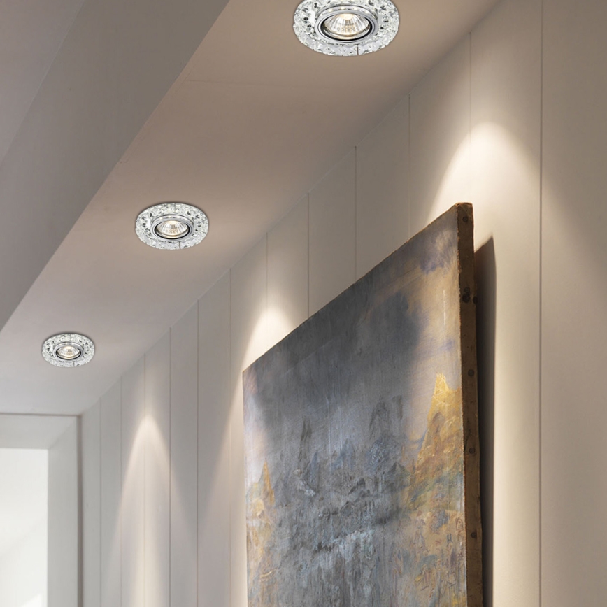 LUXERA 71074 - Foco de encastrar LED CRYSTALS 1xGU10/50W/230V + LED/3W STRIPE
