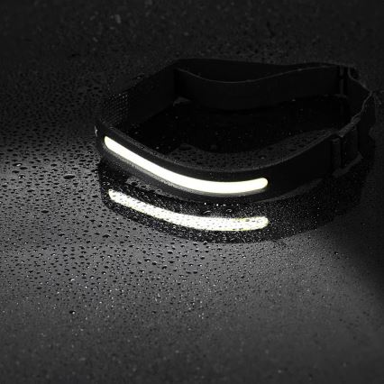 Luz de cabeça regulável com sensor 2xLED/5V IP44 350 brilhante 1200 mAh