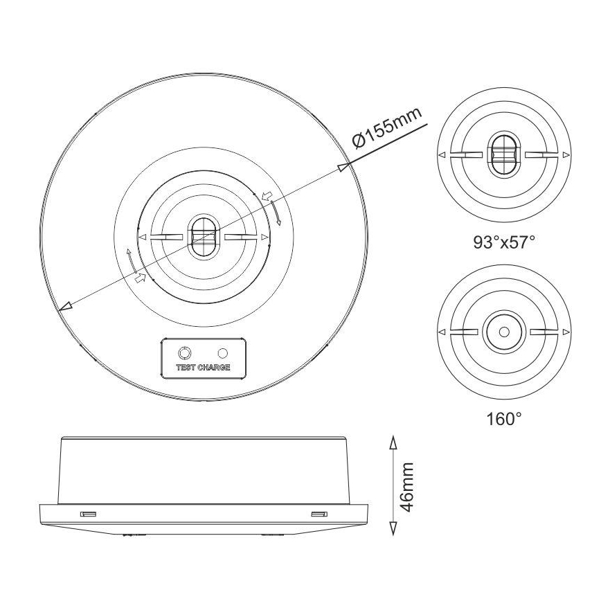 Luz de Emergência LED/2W/230V 6000K IP65 3200 mAh