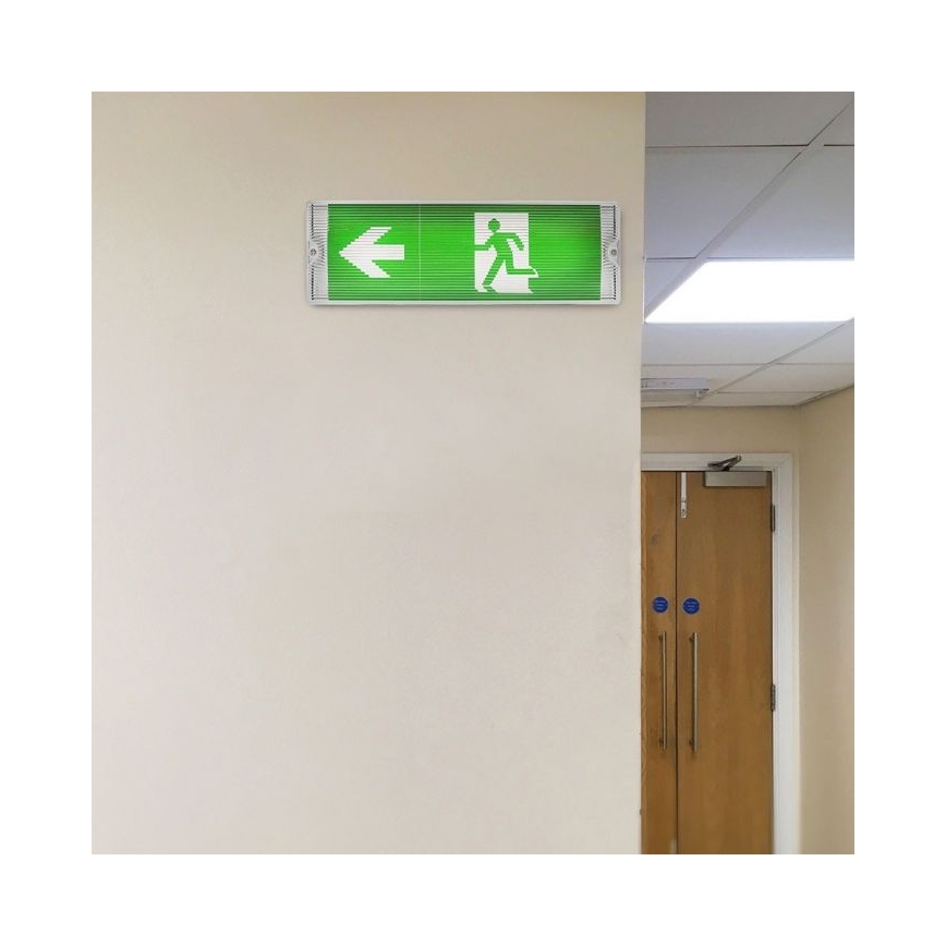 Luz de Emergência LED EMERGENCY EXIT LED/3W/230V IP65 6000K 1200mAh