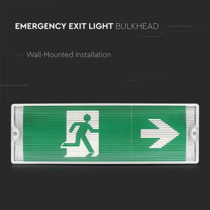 Luz de Emergência LED EMERGENCY EXIT LED/3W/230V IP65 6000K 1200mAh
