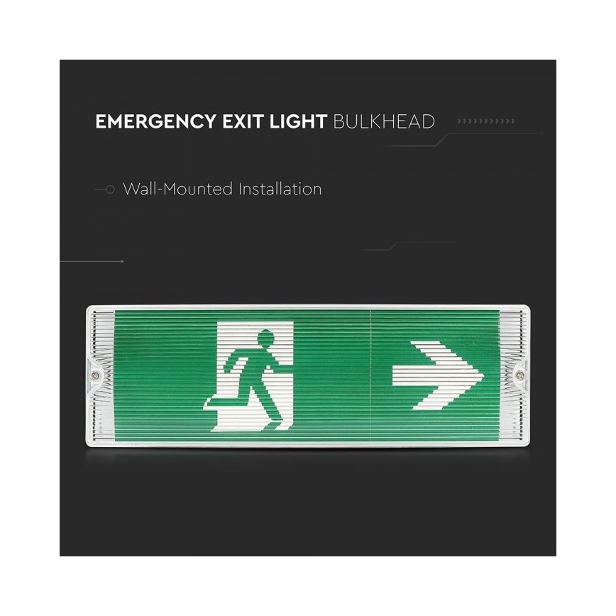 Luz de Emergência LED EMERGENCY EXIT LED/3W/230V IP65 6000K 1200mAh