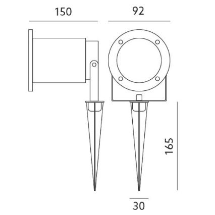 Luz de exterior LED BLAKE 2 GU10/4W/230V IP65
