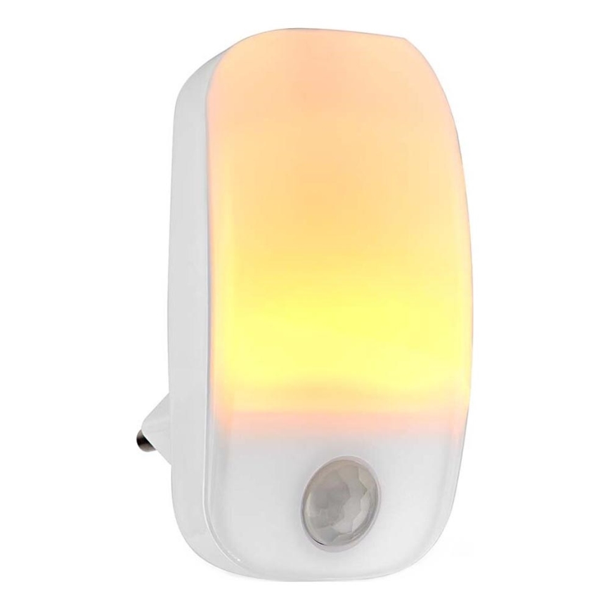 Luz de orientação LED com sensor de movimento e anoitecer LED/0,55W/230V branco