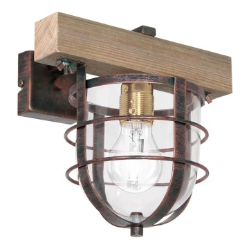 Luz de parede ANDER 1xE27/60W/230V castanho claro