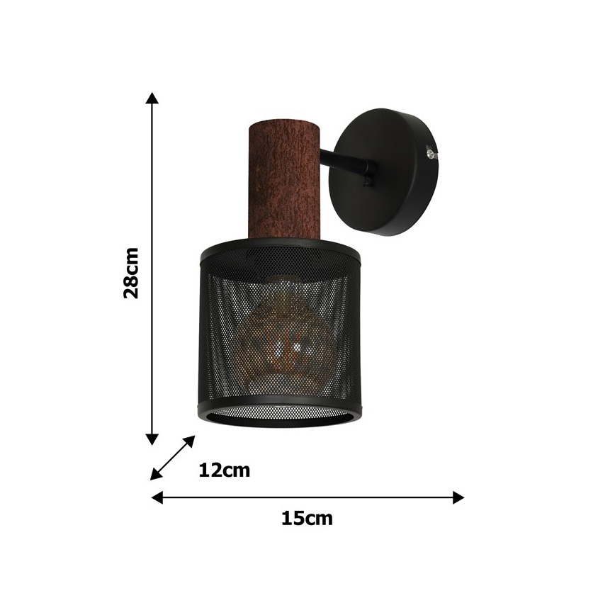 Luz de parede ARES BLACK 1xE27/60W/230V
