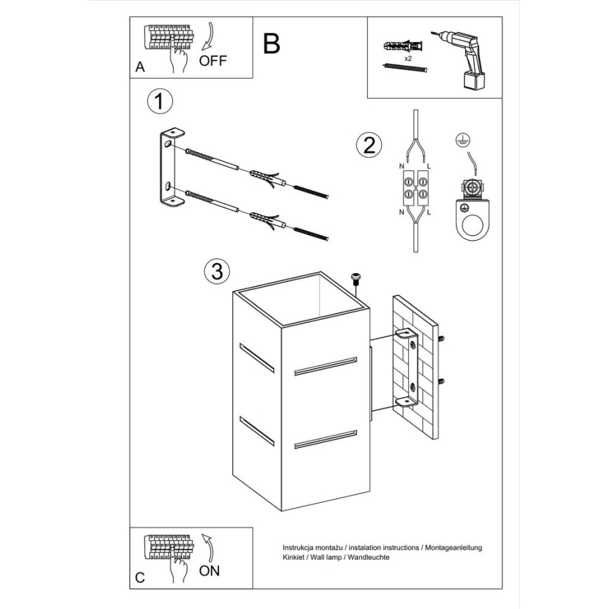 Luz de parede BLOCCO 1xG9/40W/230V