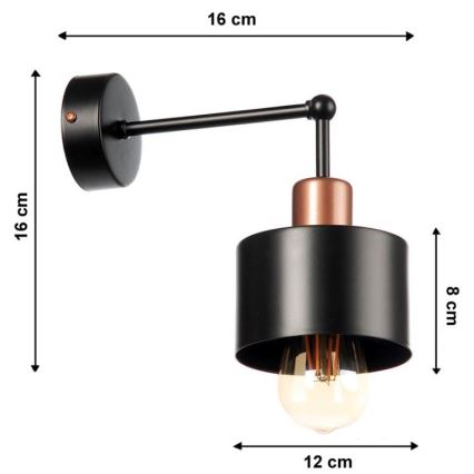 Luz de parede BODO 1xE27/60W/230V