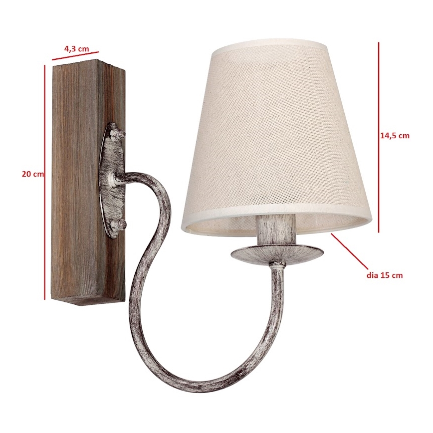 Luz de parede CARIN 1xE14/60W/230V luz