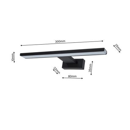 Luz de parede de casa de banho LED SHINE 1xLED/7W/230V IP44
