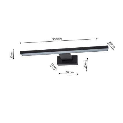 Luz de parede de casa de banho LED SHINE 1xLED/7W/230V IP44