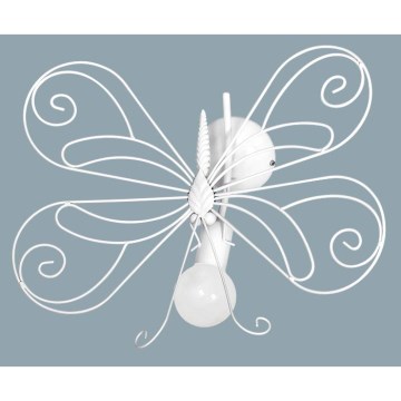 Luz de parede de criança BORBOLETA 1xE27/60W branco