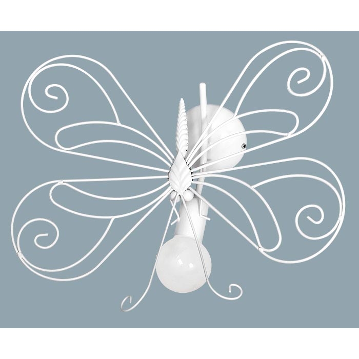 Luz de parede de criança BORBOLETA 1xE27/60W branco