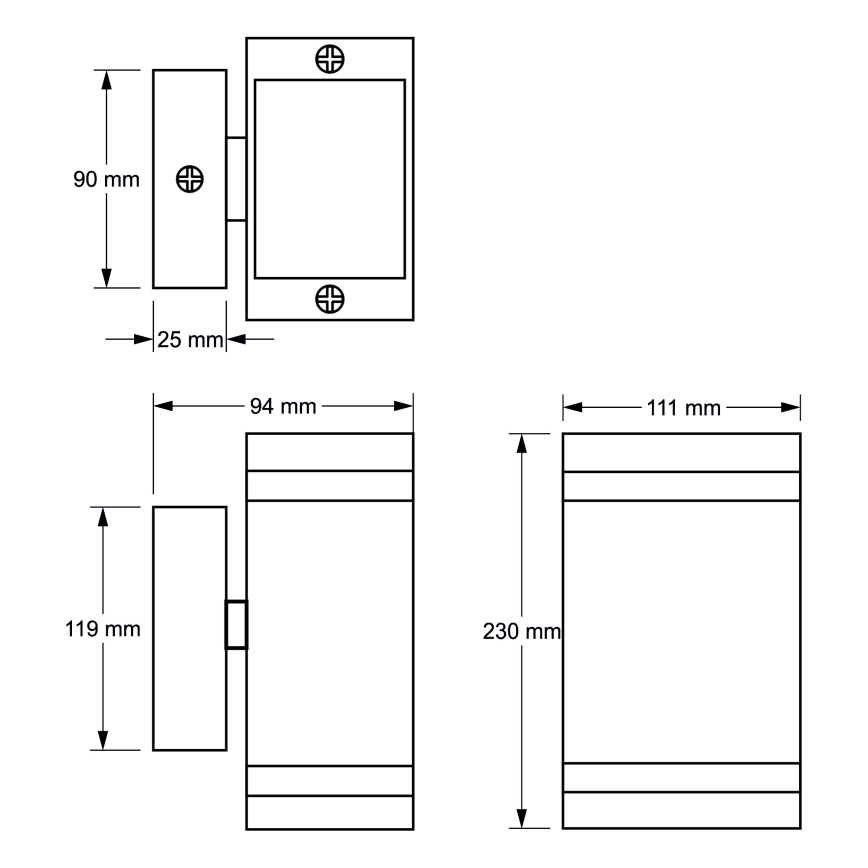 Luz de parede de exterior LITEK 2xGU10/30W/230V IP44 cinzento