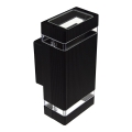 Luz de parede de exterior LITEK 2xGU10/30W/230V IP44 preto antigo