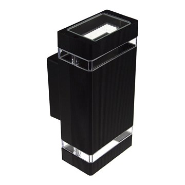 Luz de parede de exterior LITEK 2xGU10/30W/230V IP44 preto antigo
