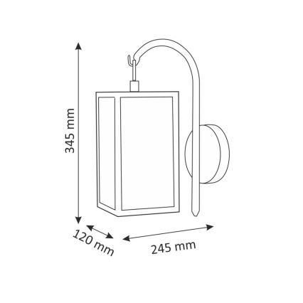 Luz de parede de exterior MALMO 1xE27/15W/230V preto antigo IP44