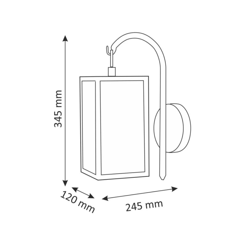 Luz de parede de exterior MALMO 1xE27/15W/230V preto antigo IP44