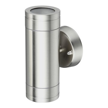 Luz de parede de exterior OLIMP 1 2xGU10/35W inoxidável IP44