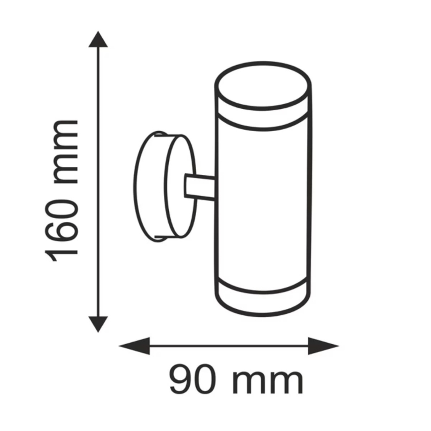 Luz de parede de exterior OLIMP 1 2xGU10/35W inoxidável IP44
