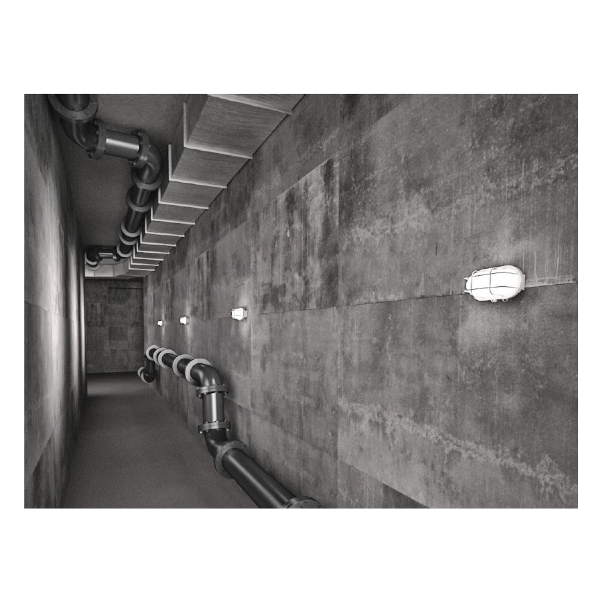 Luz de parede de exterior OVAL 1xE27/60W/230V branco IP44