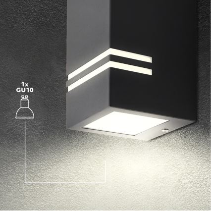 Luz de parede de exterior QUAZAR 1xGU10/11W/230V IP44