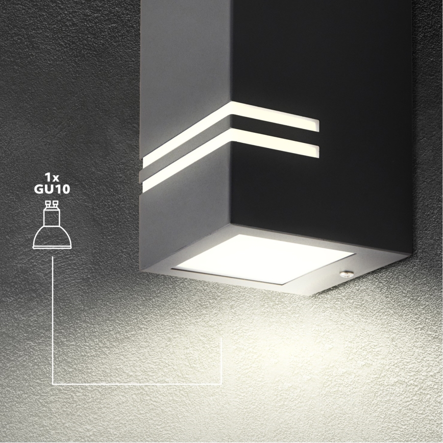Luz de parede de exterior QUAZAR 1xGU10/11W/230V IP44