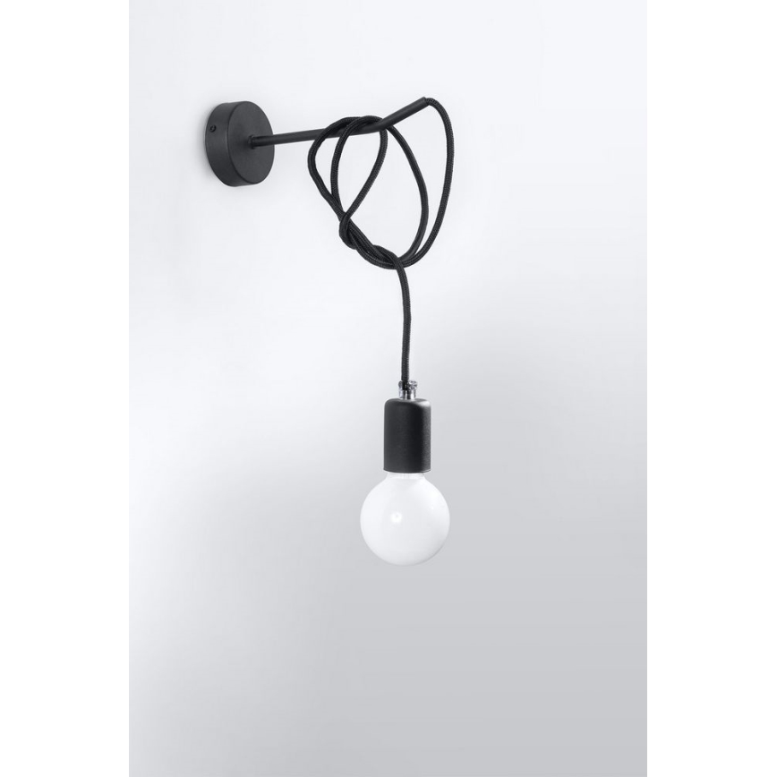Luz de parede EDISON 1xE27/60W/230V preto antigo