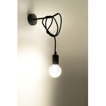 Luz de parede EDISON 1xE27/60W/230V preto antigo