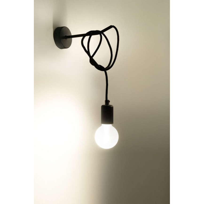 Luz de parede EDISON 1xE27/60W/230V preto antigo