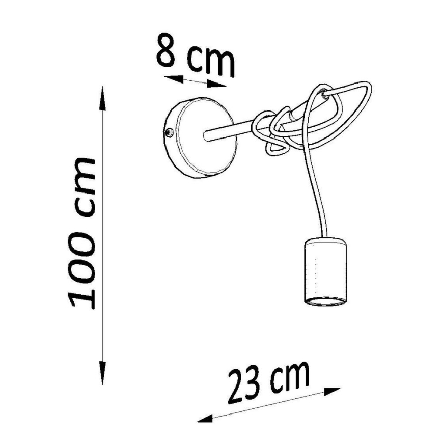 Luz de parede EDISON 1xE27/60W/230V preto antigo