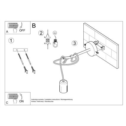 Luz de parede EDISON 1xE27/60W/230V preto antigo